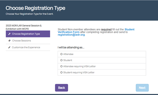 choose registration type