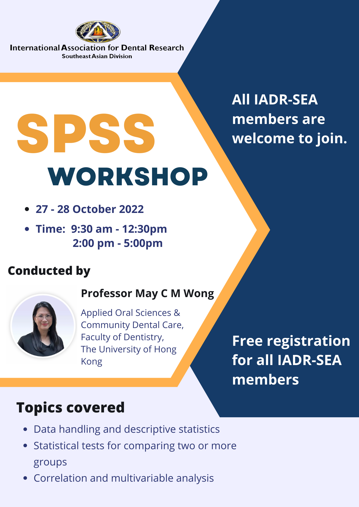 2022 IADR SEA SPSS Workshop details